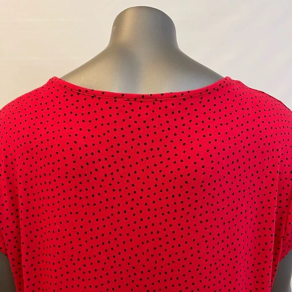 Tommy Hilfiger Dress Women’s XXL Red Polka Dot Tiered Midi Stretch - Picture 4 of 11